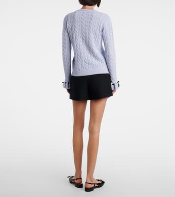 Bow-detail cable-knit virgin wool sweater | Valentino