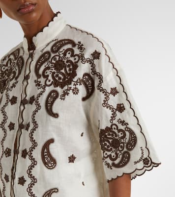 Camicia Ascension in lino con ricamo | Zimmermann