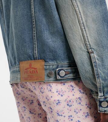 Jeansjacke mit Leder | Prada