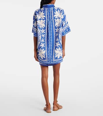 Ocean Scarf printed linen-blend shirt | Farm Rio