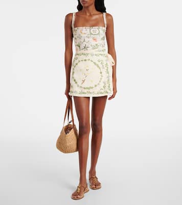 Luna floral linen beach cover-up | Agua by Agua Bendita