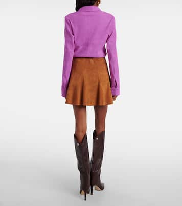 Mila pleated suede miniskirt | Stouls