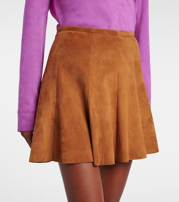 Mila pleated suede miniskirt | Stouls
