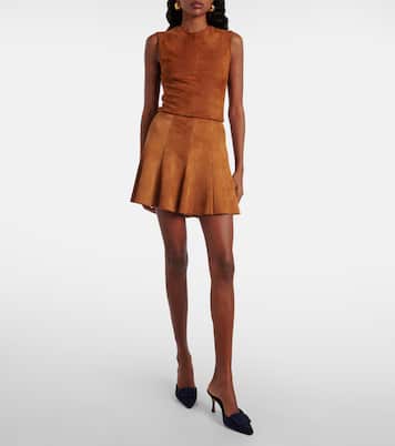 Mila pleated suede miniskirt | Stouls