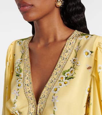 Abito corto Daisy Chains in seta | Camilla