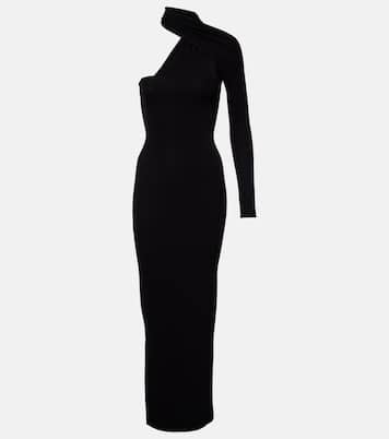 One-shoulder crêpe maxi dress | Courrèges