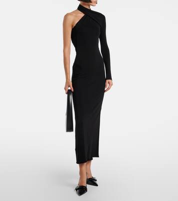 One-shoulder crêpe maxi dress | Courrèges