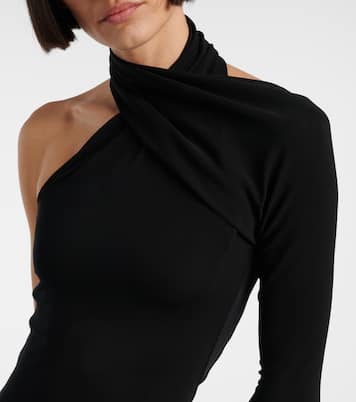 One-shoulder crêpe maxi dress | Courrèges