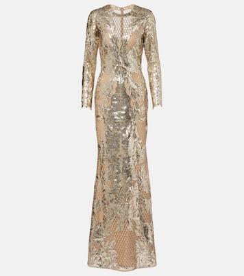 Vestido de fiesta de tul bordado con lentejuelas | Elie Saab