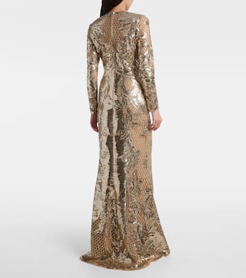 Vestido de fiesta de tul bordado con lentejuelas | Elie Saab