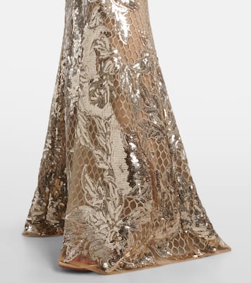 Vestido de fiesta de tul bordado con lentejuelas | Elie Saab