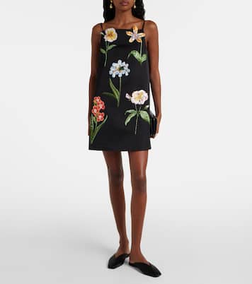 Vestido corto Leia con aplique floral | Leo Lin