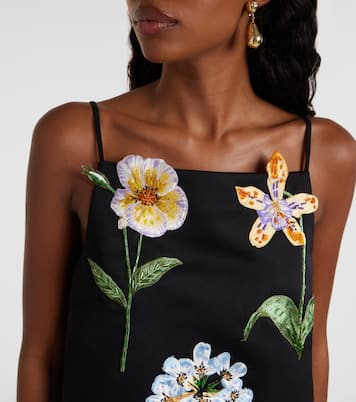 Vestido corto Leia con aplique floral | Leo Lin