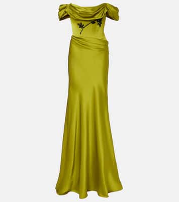 Paloma embellished satin bustier gown | Clio Peppiatt