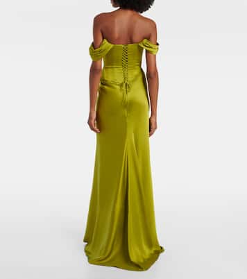 Paloma embellished satin bustier gown | Clio Peppiatt