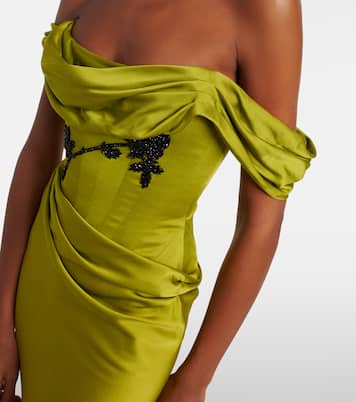 Paloma embellished satin bustier gown | Clio Peppiatt