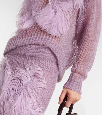 Pull en mohair mélangé à plumes | The Attico