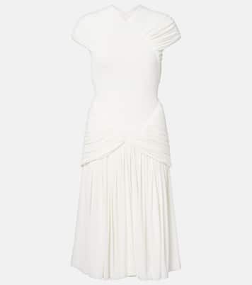 Ruched crêpe jersey midi dress | Ferragamo