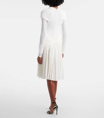 Ruched crêpe jersey midi dress | Ferragamo