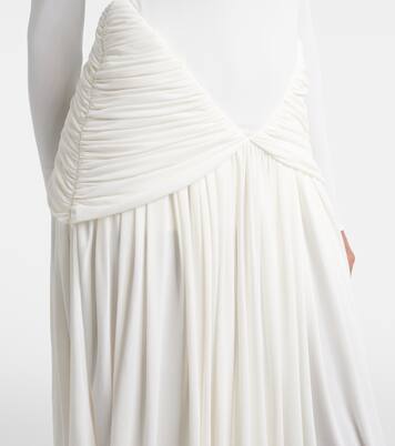 Ruched crêpe jersey midi dress | Ferragamo