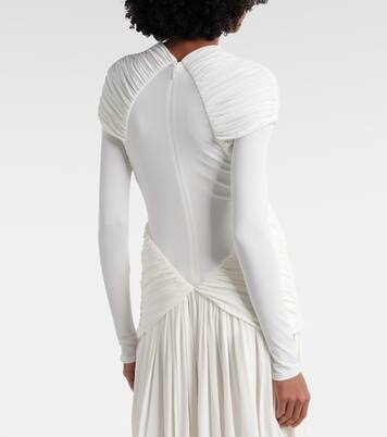 Ruched crêpe jersey midi dress | Ferragamo