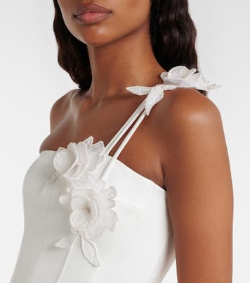 Floral-appliqué bustier dress | David Koma