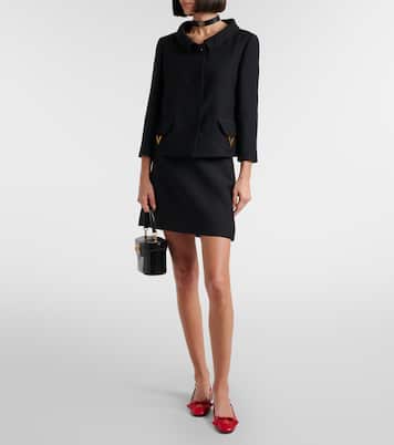 Valet Du Roi leather and mesh slingback flats | Valentino Garavani