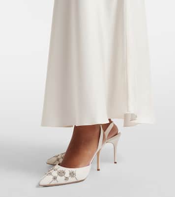 Ralyne 90 crêpe de chine slingback pumps | Manolo Blahnik