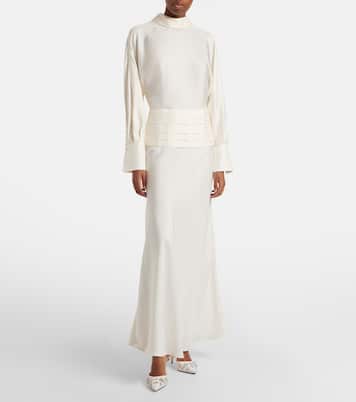 Ralyne 90 crêpe de chine slingback pumps | Manolo Blahnik