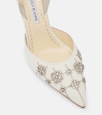 Ralyne 90 crêpe de chine slingback pumps | Manolo Blahnik