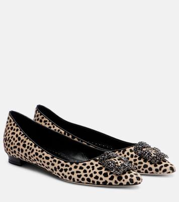 Hangisi calf hair ballet flats | Manolo Blahnik