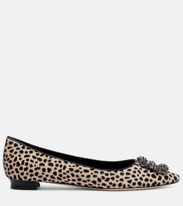 Hangisi calf hair ballet flats | Manolo Blahnik