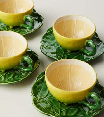 Lemon set of 2 teacups and saucers | Bordallo Pinheiro