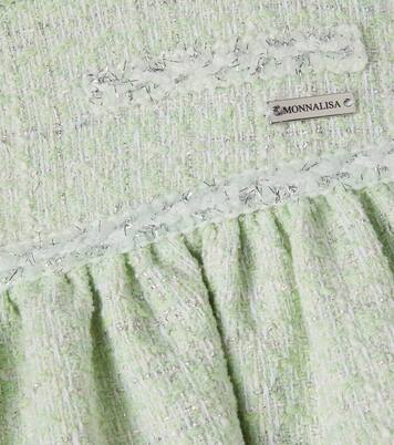 Cotton-blend lamé tweed skirt | Monnalisa