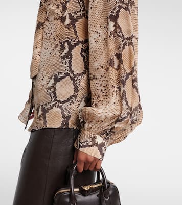 Snake-print tie-neck blouse | 7 For All Mankind