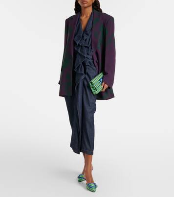 Maygot Small striped clutch | Manolo Blahnik