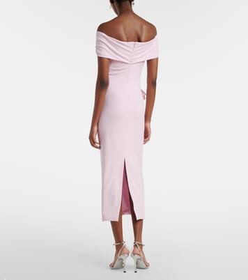 Vestido midi de jersey con aplique floral | Roland Mouret