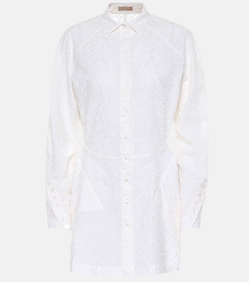 Embroidered wool-mousseline shirt | Alaïa