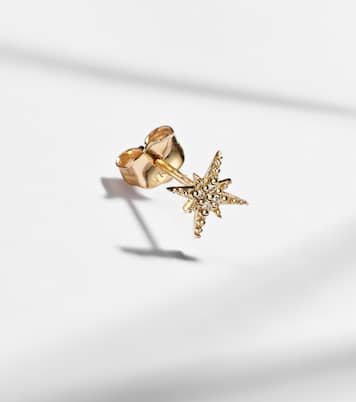 Boucle d’oreille unique Starbust en or jaune 14 ct et diamants | Sydney Evan