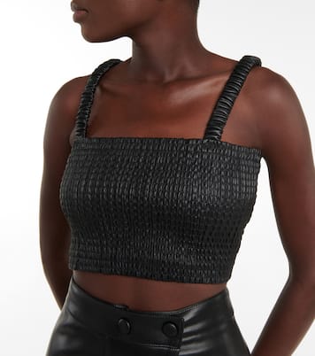 Top raccourci White Label en cuir synthétique | Proenza Schouler