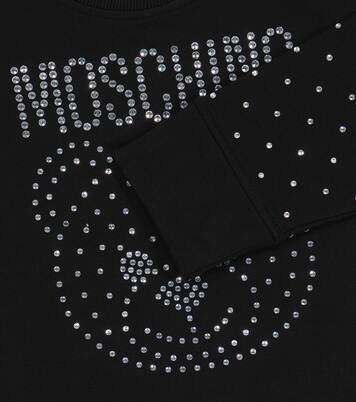 Felpa in misto cotone con cristalli | Moschino Kids