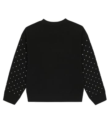 Felpa in misto cotone con cristalli | Moschino Kids