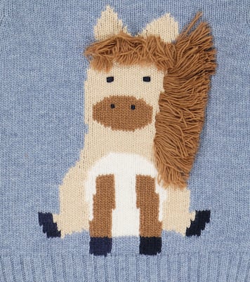 Baby embroidered intarsia wool sweater | Il Gufo