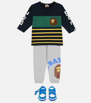 Camiseta en mezcla de algodón a rayas | BAPE Kids