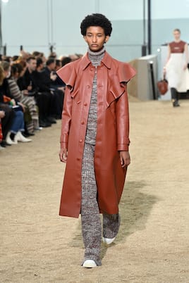 Cappotto in pelle con volant | Chloé