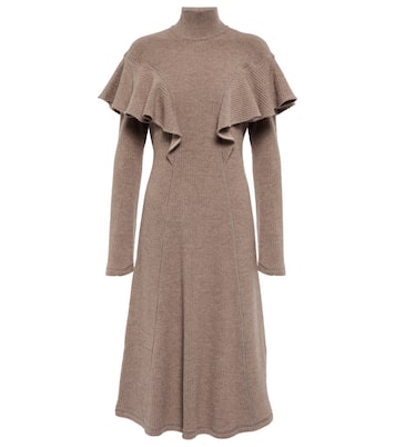 Abito midi in lana vergine a coste | Chloé