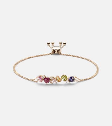 14kt gold adjustable chain bracelet with gemstones | Suzanne Kalan