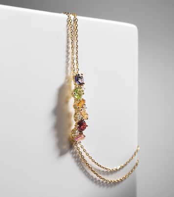 14kt gold adjustable chain bracelet with gemstones | Suzanne Kalan