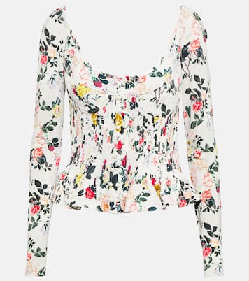 Top floral con peplum | Rabanne
