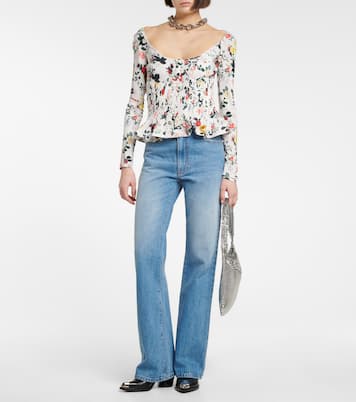 Top floral con peplum | Rabanne